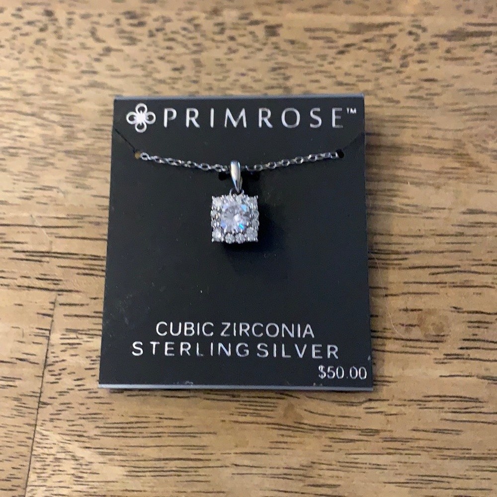 Primrose cubic zirconia sterling silver necklace